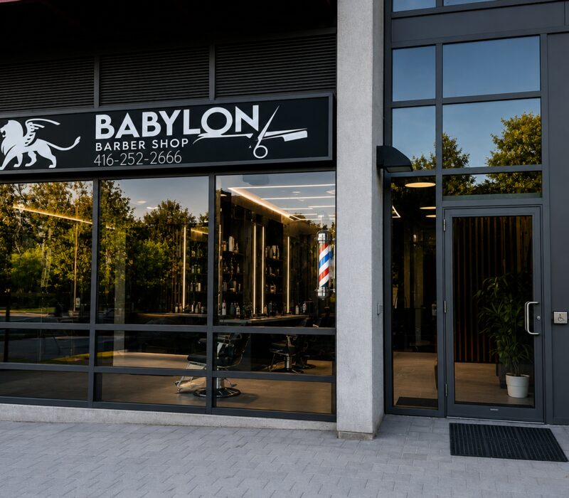 Babylon Barbershop storefront on Lake Shore Blvd in Etobicoke
